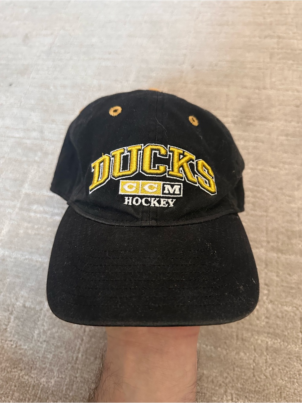 CCM ducks hockey Black and Yellow NHL Baseball Cap
